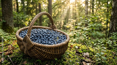 blueberries in a basket
