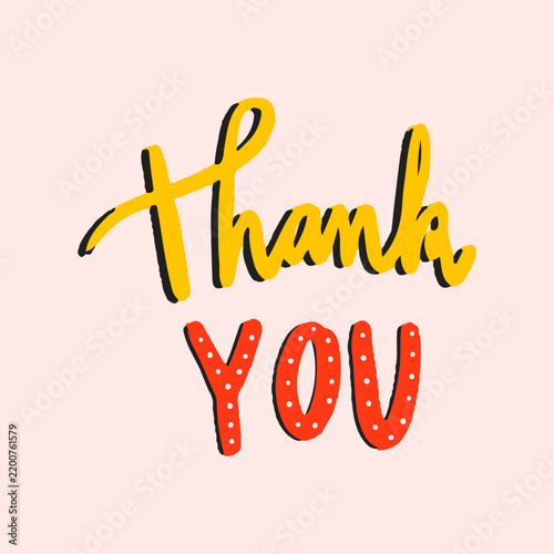 Fotografie Colorful thank you typography vector