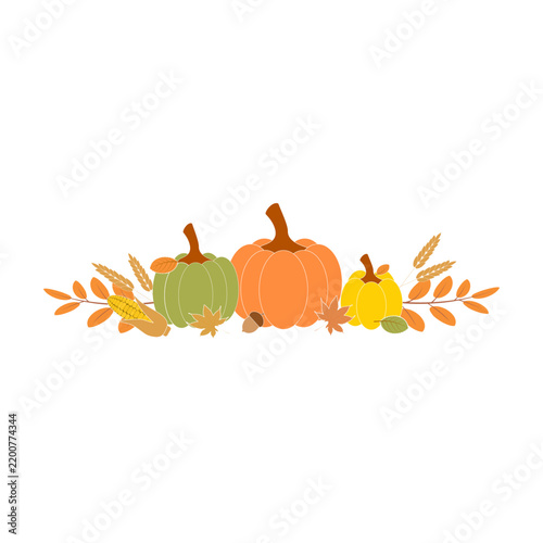 Colorful Autumn Harvest, Pumpkins and Grains Celebrating Fall's Vibrant Essence