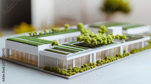 Professional Architecture Concept Showing Scale building models with rooftop farms and green terraces s
