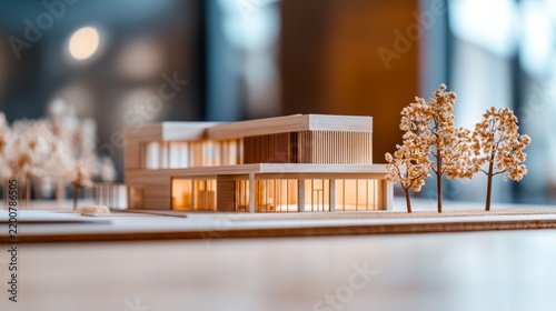 Professional Architecture Concept Showing Wooden scale building models with timber samples scale buildi