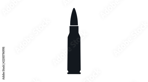Ammunition cartridge silhouette against a white background