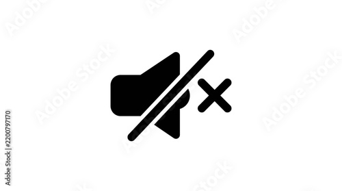 Картината върху платно Muted speaker icon with slash representing silence or no sound
