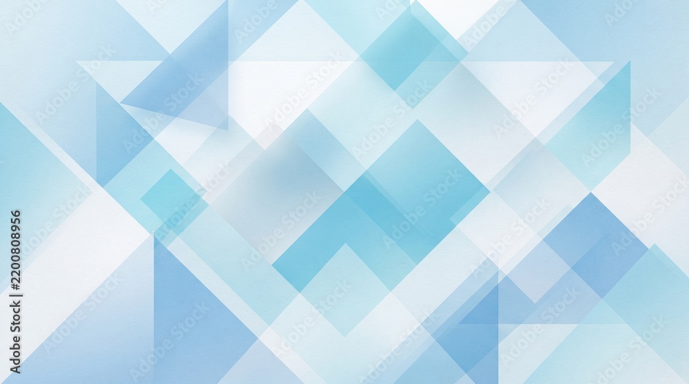 Obraz premium modern abstract blue background design with layers of textured white transparent material in triangle diamond and squares shapes in random geometric pattern