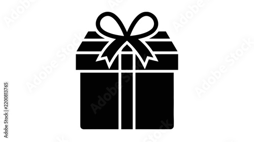 Vector illustration of gift box present icon on a transparent background
