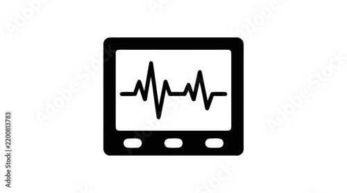 Vector illustration of heart rate monitor icon on a transparent background
