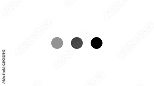 Three circles with gradient shades of gray in a horizontal row