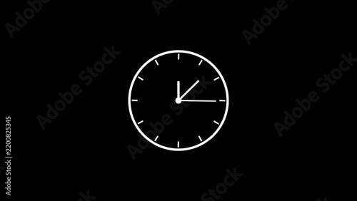 Minimalist clock icon showing time at quarter past one