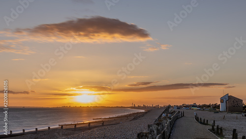 Sunset in West Sussex UK. Hayling island.