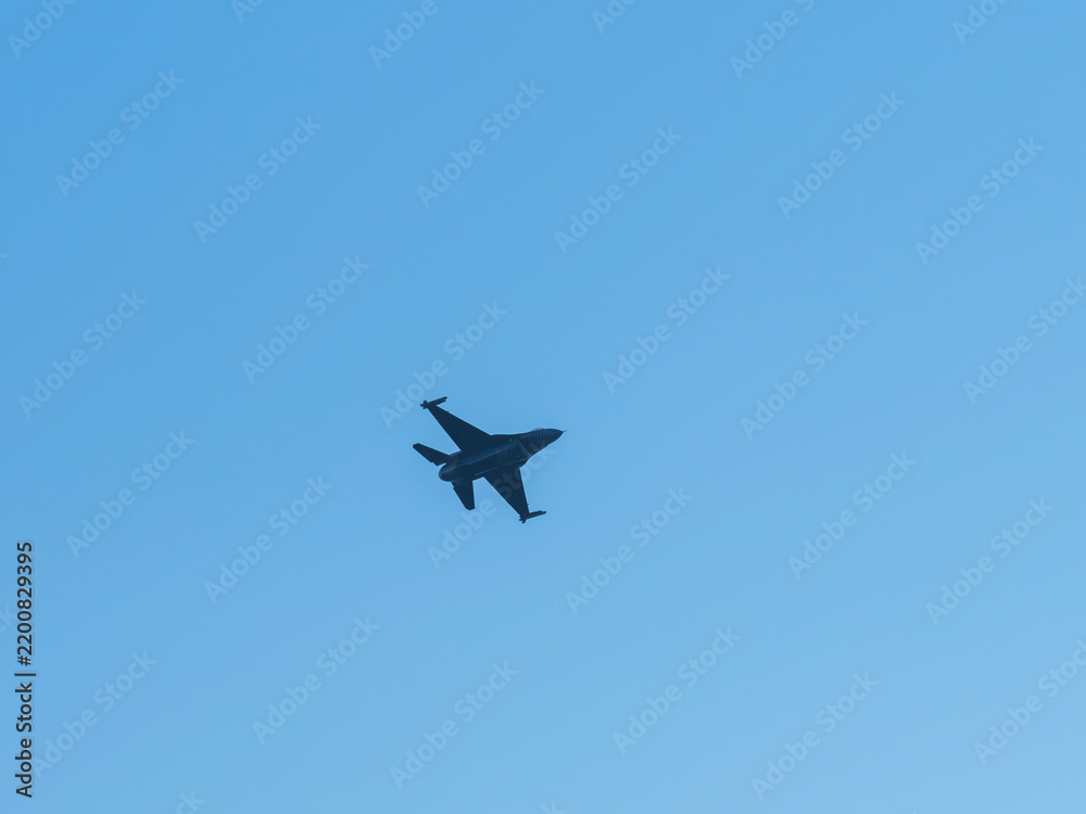 Fototapeta premium F-16 fighter jet during a training flight