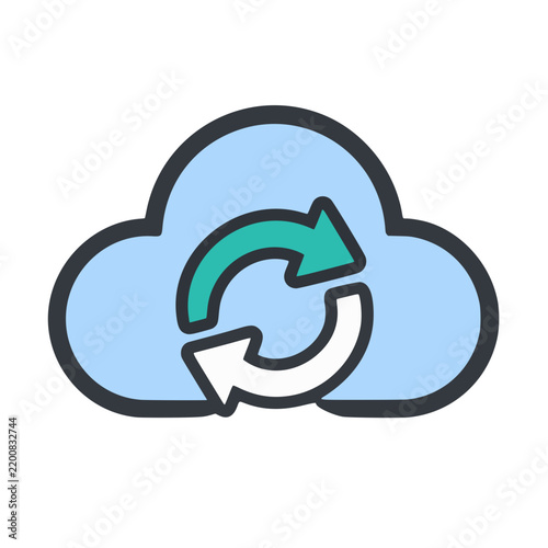Plakat Cloud Sync and Backup Arrows Icon