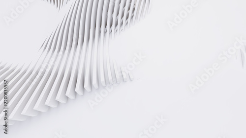 Abstract Curved Shapes. White Circular Background.