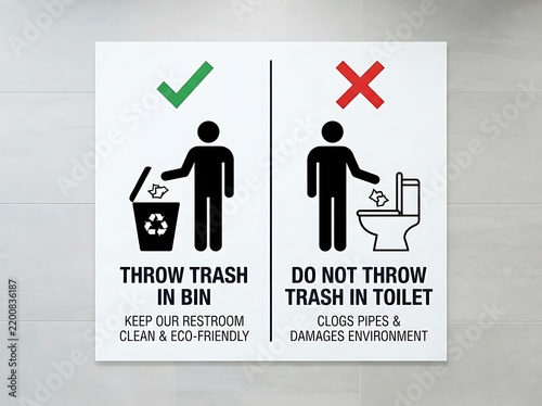 Toilet Waste Disposal Mistake Concept