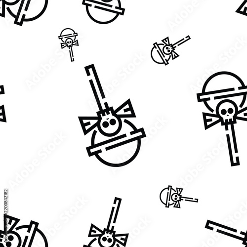 Halloween Candy Large and Small Line Art Seamless Pattern