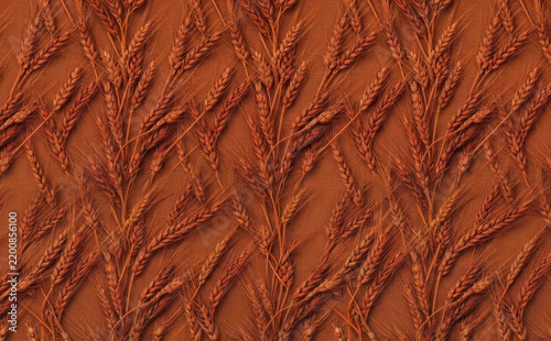 brown wheat pattern background featuring rich grain stalks for autumn designs, thanksgiving harvest themes, and rustic textile prints