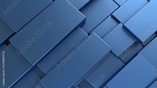 Abstract blue rectangular panels forming geometric background