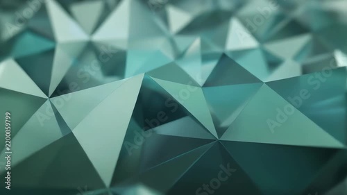 Abstract teal low poly geometric crystal background