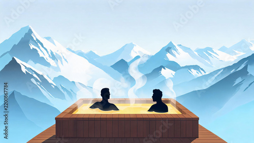 Hot Spring Tucked By Pine Trees