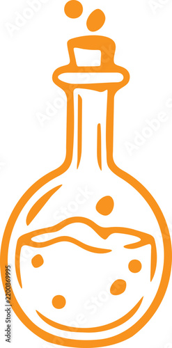 Line Art Potion Bottle Illustration