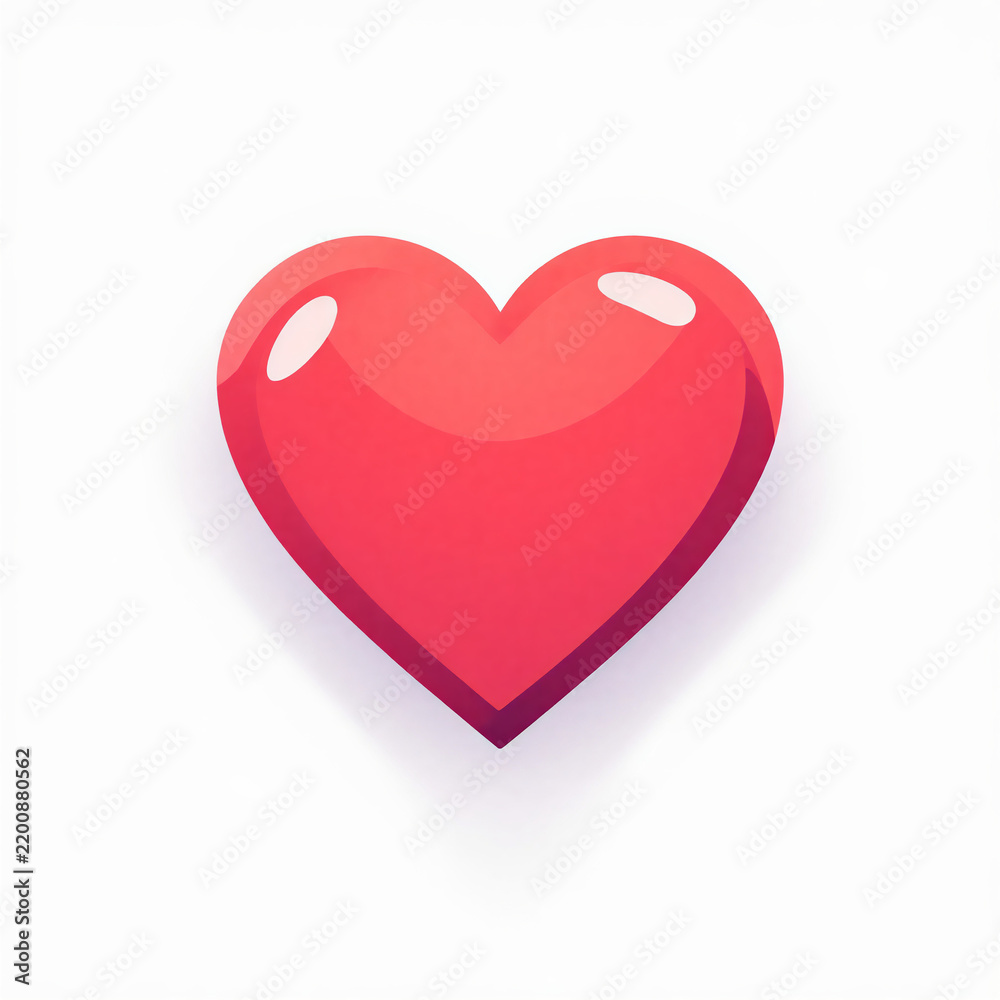 Fototapeta premium red heart on white background