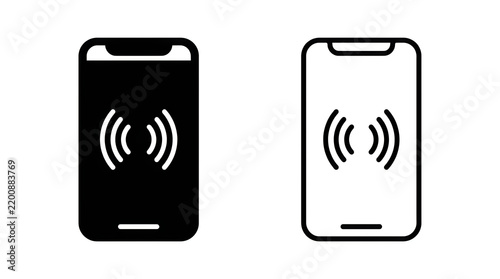 Mobile phones showing nfc payment icons