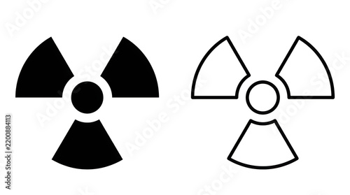 Radioactive warning trefoil symbol icon