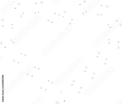 Snowflake arranged frame border love shape, winter snow ice particle theme