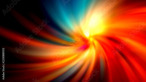 Dynamic abstract light trails create vibrant, swirling 3D render effects.
