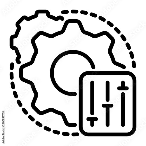 Setting icon, line icon style