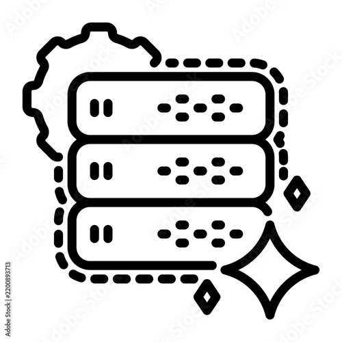 Server icon, line icon style