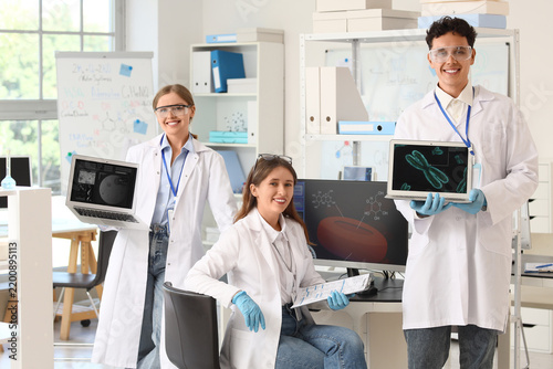 Scientific research and medical innovation, diverse team of young scientists ...