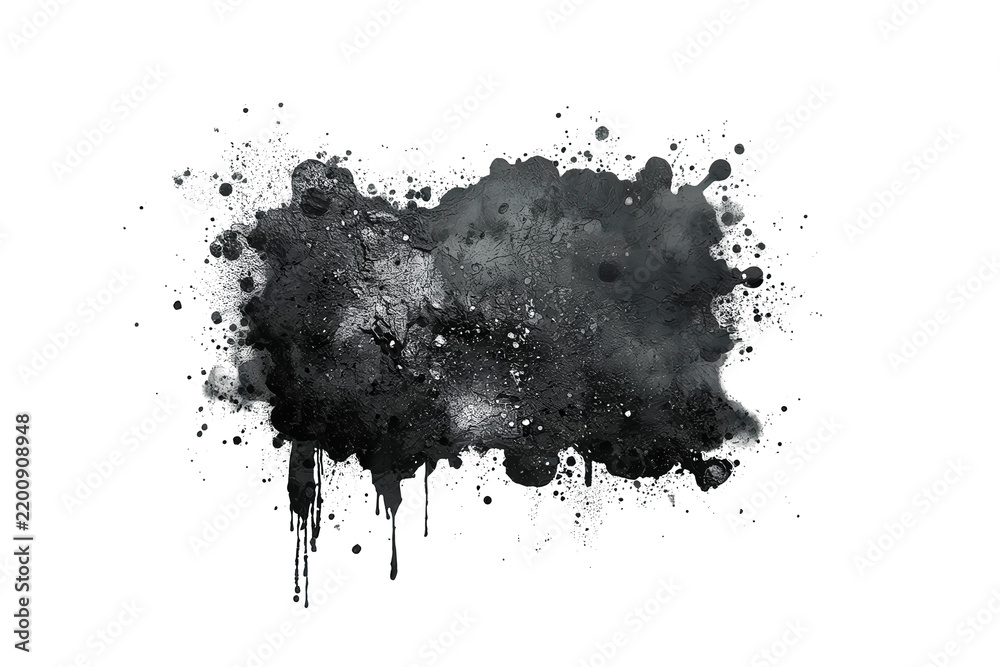 Fototapeta premium Moody black watercolor wash rectangle
