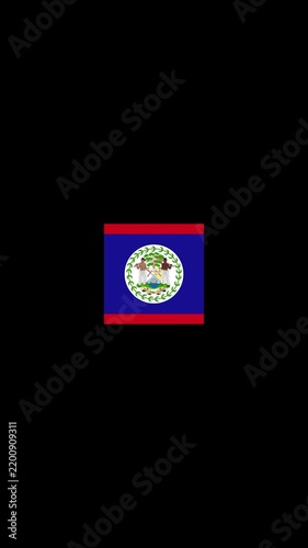 3D Rotating Belize Flag Cube Animation with Transparent Background