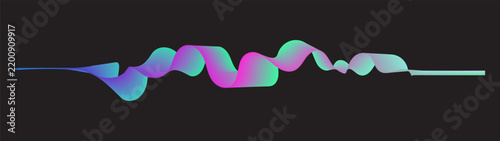 Abstract gradient flowing wave line element for digital design
