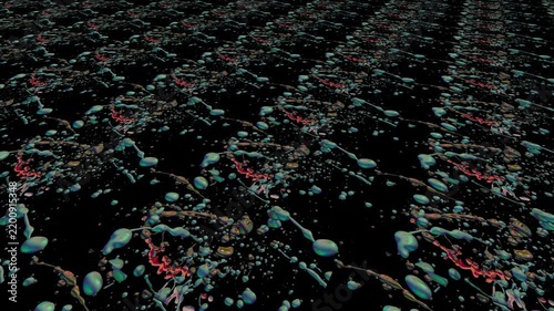 Abstract water droplets with reflections conceptual motion graphics