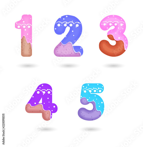 Принти на полотні Colorful numbers for kids party decoration transparent background