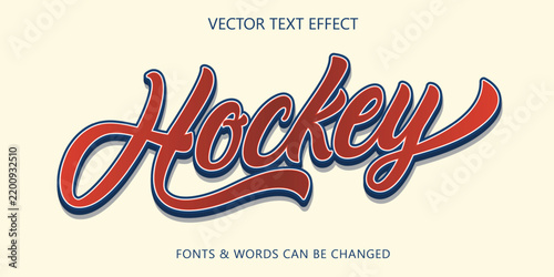Hockey 3d script text style editable text effect