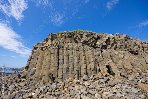 Cuadro en lienzo Penghu natural columnar basalt rock geological formation cliff