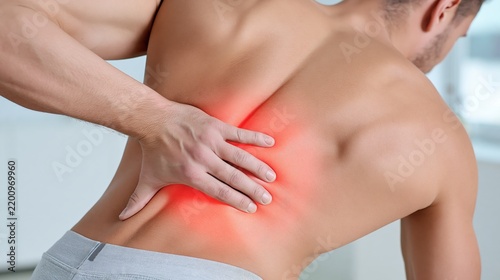Man experiencing discomfort due to lower back pain.