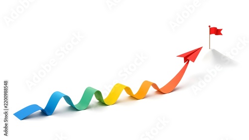 Business Growth Strategy And Success Red Paper Airplane Concept