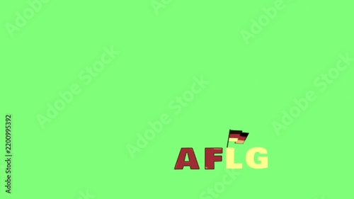 Letters AFLG are rendered in 3D with a German flag on green background.
