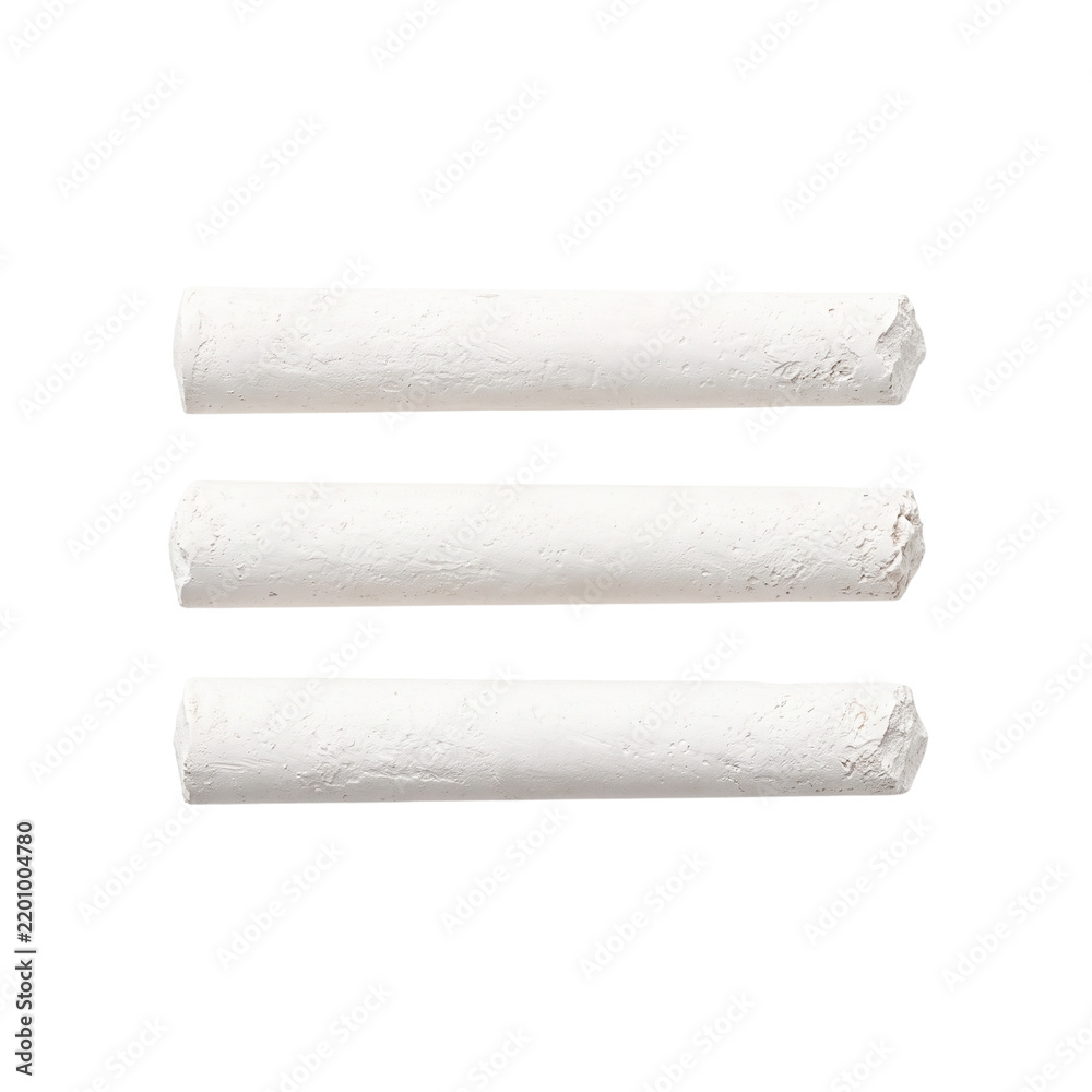 Obraz premium Three white chalk sticks arranged horizontally[cite: 17]