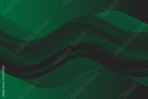 Abstract red gradient background with green color waves