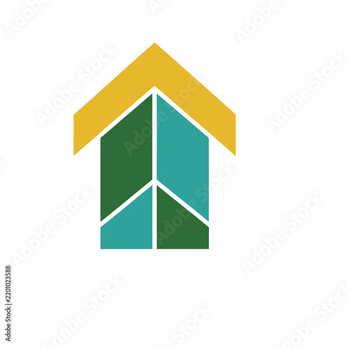 Abstract house shape with geometric design