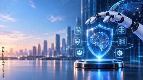 AI Regulation and Cybersecurity with Digital Protection Concept