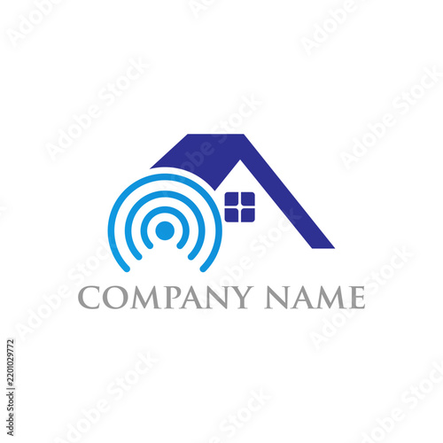smart home logo design vector template