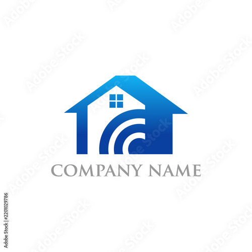 smart home logo design vector template