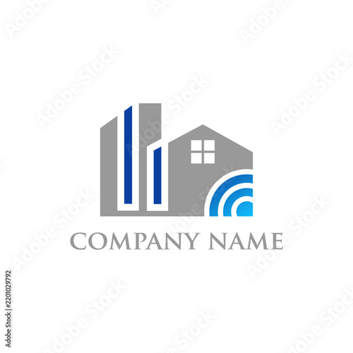 smart home logo design vector template