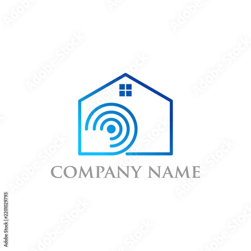 smart home logo design vector template