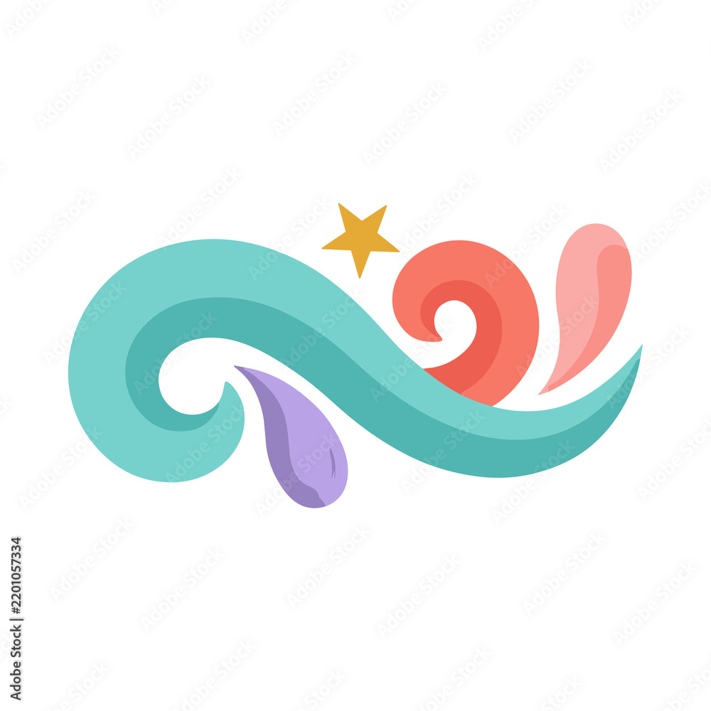 Obraz premium Abstract Swirls and Star Decoration